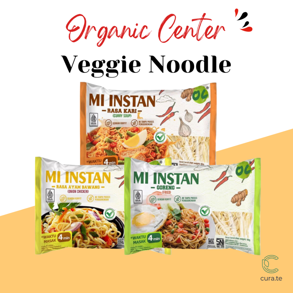 ORGANIC CENTER MIE  INSTAN | VEGGIE NOODLE SEHAT ORGANIK GORENG KARI AYAM BAWANG