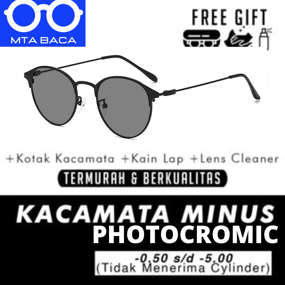 Kacamata Photocromic  MINUS Anti radiasi model oval
