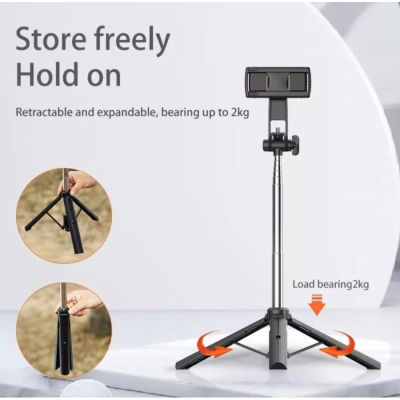 MIXIO A31 A35 A36 160CM Tripod &amp; Tongsis + Remot Bluetooth / Selfie Stick ( Travel Mini ) Self Photo 80cm