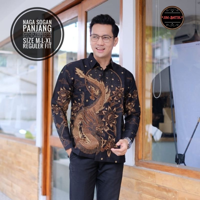 BATIK PRIA NAGA SOGAN ATASAN PRIA BATIK KEMEJA BATIK LENGAN PENDEK BATIK PRIA LENGAN PANJANG BATIK P