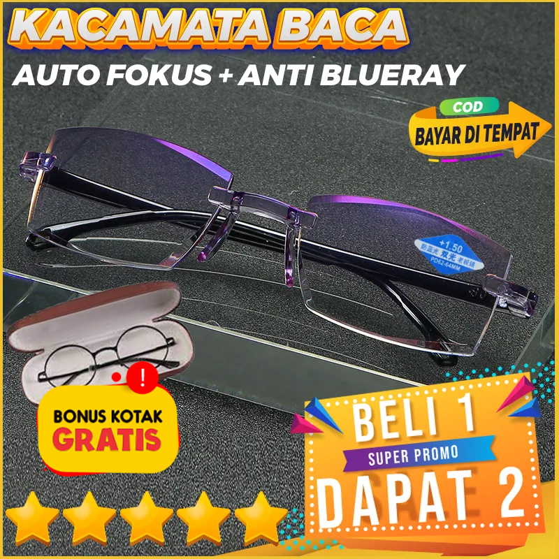 BELI 1 GRATIS 1 kacamata Plus Auto Fokus Anti Blueray Pria dan Wanita