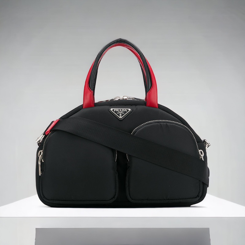 Original Prada Bauletto Tessuto Pocket Padded Nylon 2 Way Bag
