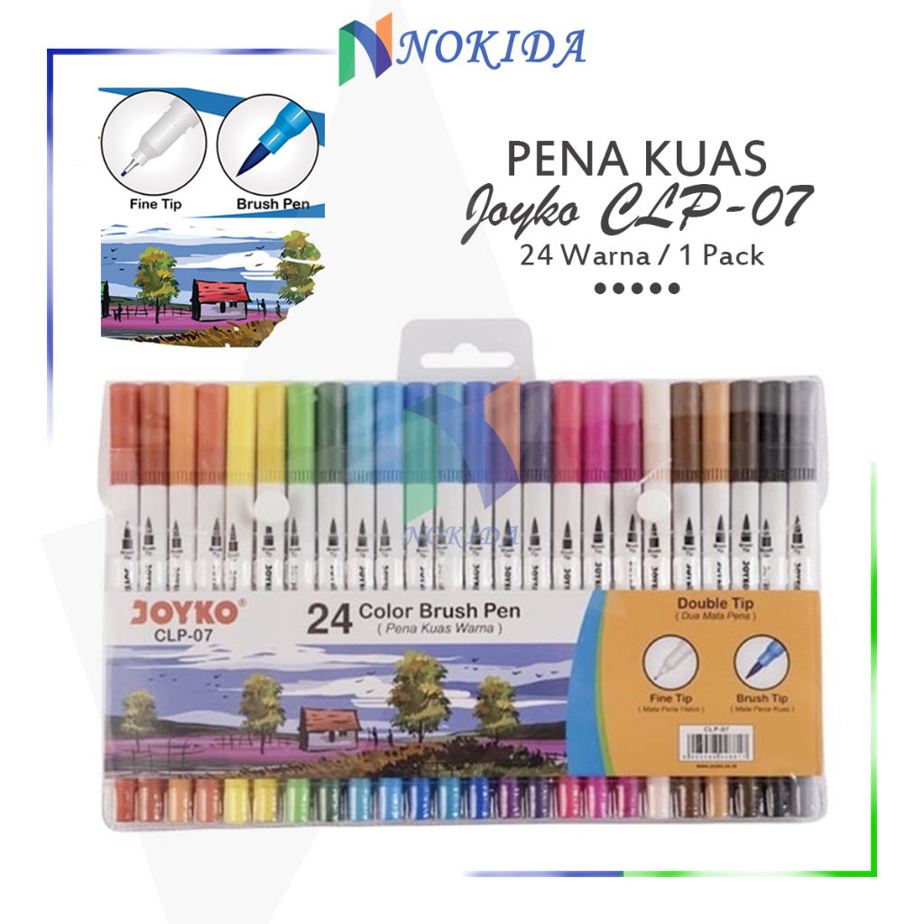 

Nokida Pulpen Kuas Warna Joyko CLP-07/24 pcs / Brush Ballpoint Pena Pen Colour 1 Pack