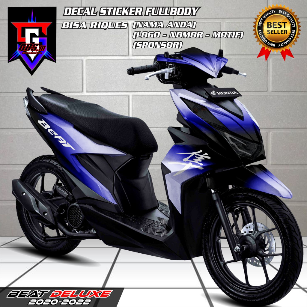 Stiker Full Body Beat Decal Stiker Beat Deluxe 2020 - 2022 Full Body Stiker Motor Decal Variasi