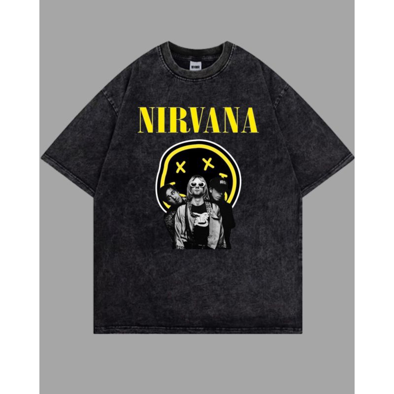 T SHIRT PRIA / WANITA WASHED NIRVANA