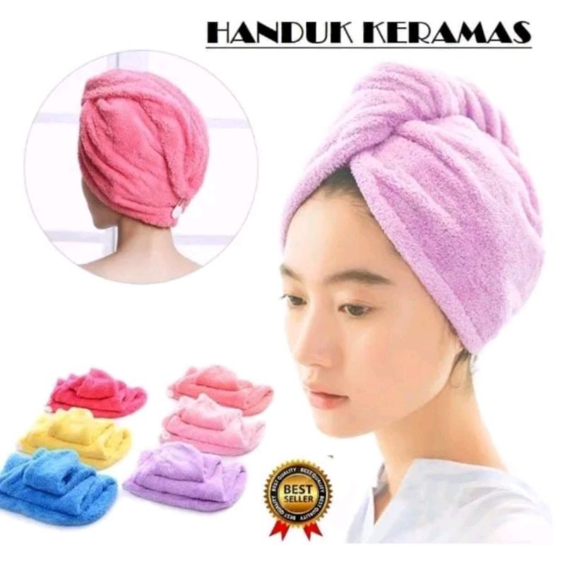 Handuk Keramas Microfiber - Lap Pengering Rambut Cepat dan Praktis