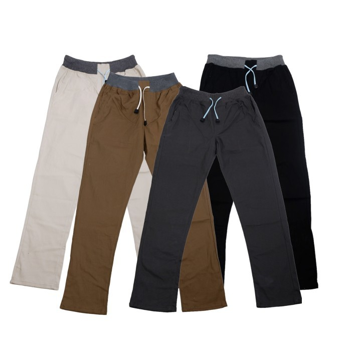 CELANA PANJANG CHINOS PINGGANG KARET RIP KOLOR ELASTIS BIG SIZE JUMBO [BIG SIZE] KERJA HARIAN