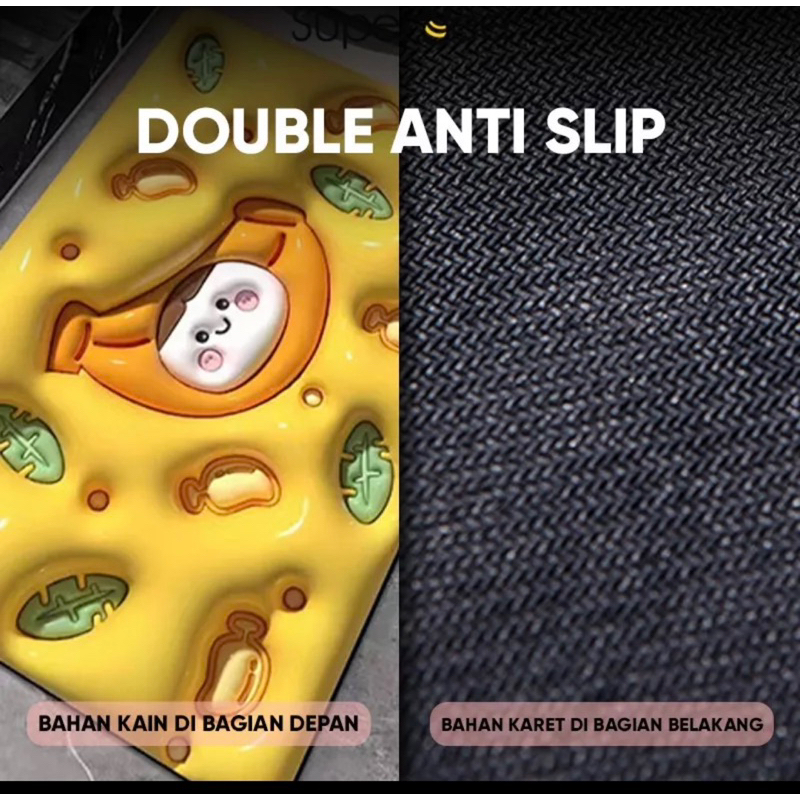 DEALSHOP21 | Keset Kaki Diatomite Motif Gambar 3D Lap Kaki Kamar Mandi Dapur Anti Bau Doormat Anti Slip Karpet Alas Lantai Untuk Pintu Masuk Kamar Mandi Ruang Tamu Floor Mat Lentur Nyerap Air