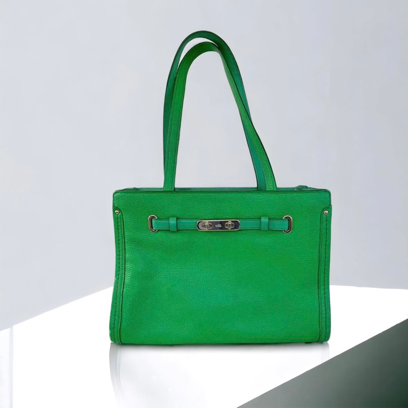 Original Coach Small Swagger Tote Bag Polished Pebbled Leather