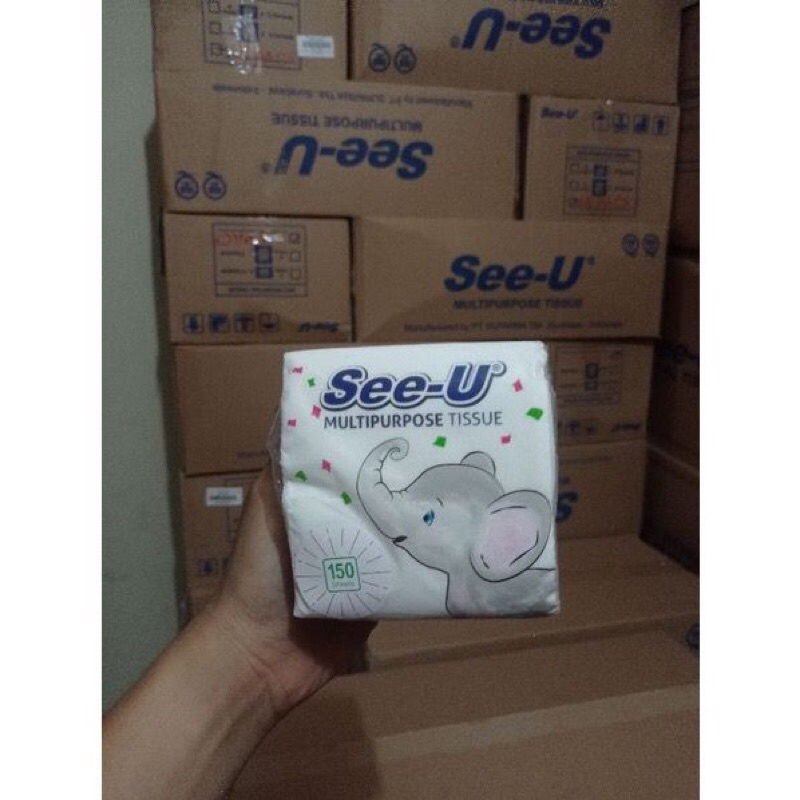 (SUN) TISSUE See U 150s MULTIPURPOSE POP UP GAJAH TISU 2 PLY TISUE MEJA See-U