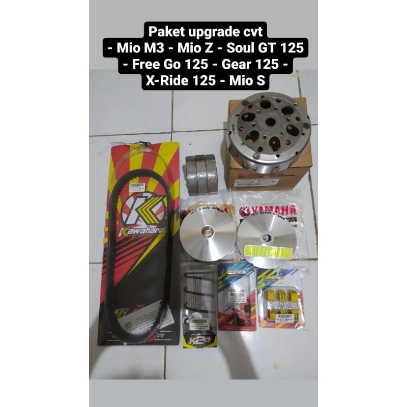 paket upgrade cvt Mio m3, Mio z, X-Ride 125, soul GT 125, Fino 125, Mio s