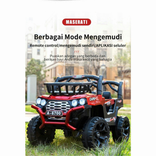 HAPYEE Mobil Aki Anak Jeep Kendali Jarak Jauh Gerakan Goyang