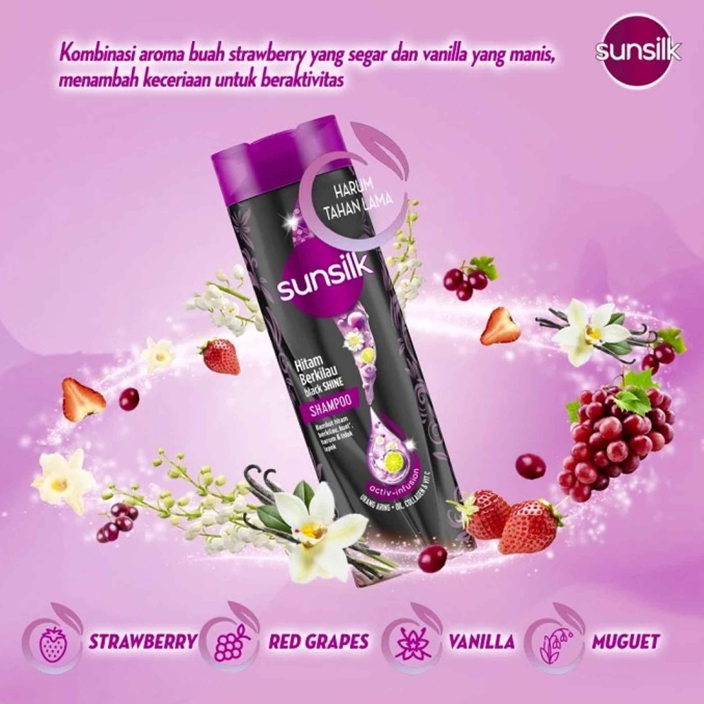 Sunsilk/ Shampo Rambut/ Shampo Sunsilk/ Black Shine/ 160ml