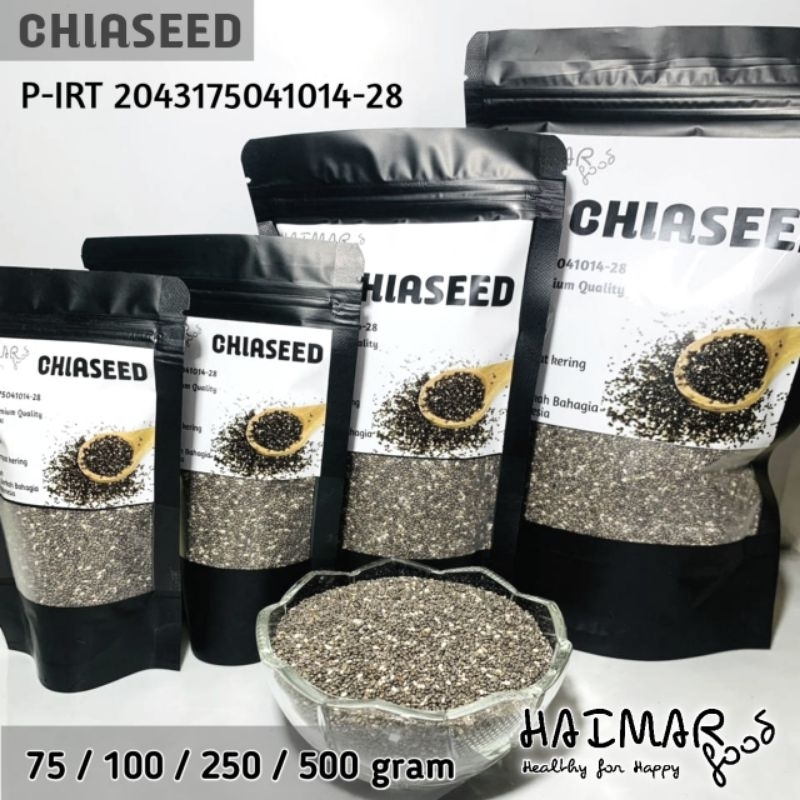 

Chiaseed - Biji Chia 75 100 250 500 gr gram, Standing Pouch - HAIMAR food