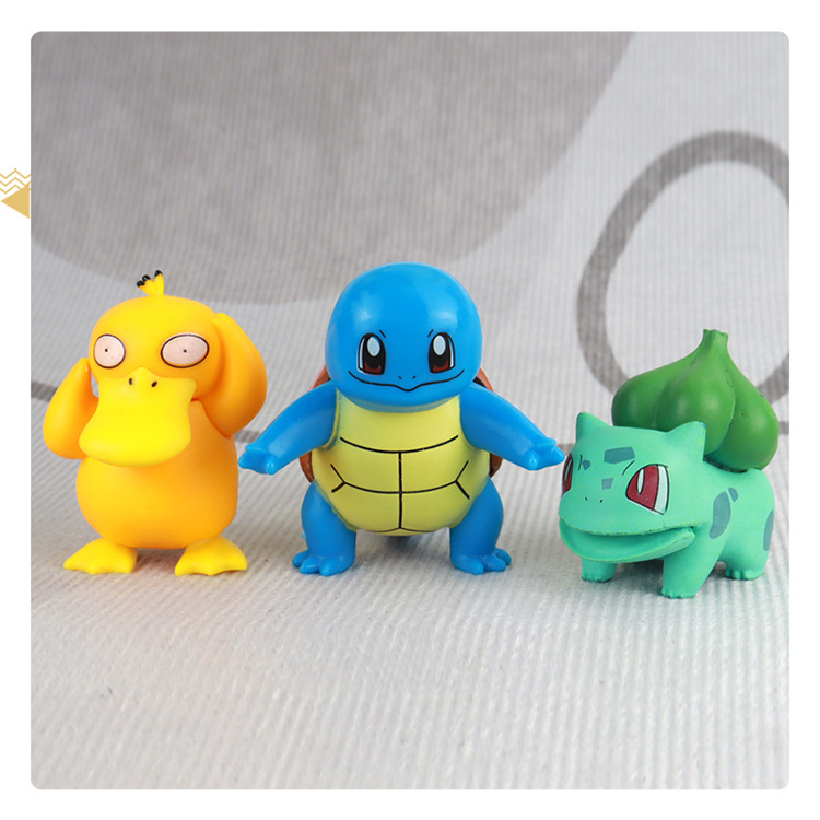 Pokemon 6-pcs set PVC padat Pokemon Pokemon naga bernapas api boneka mainan dekorasi kue