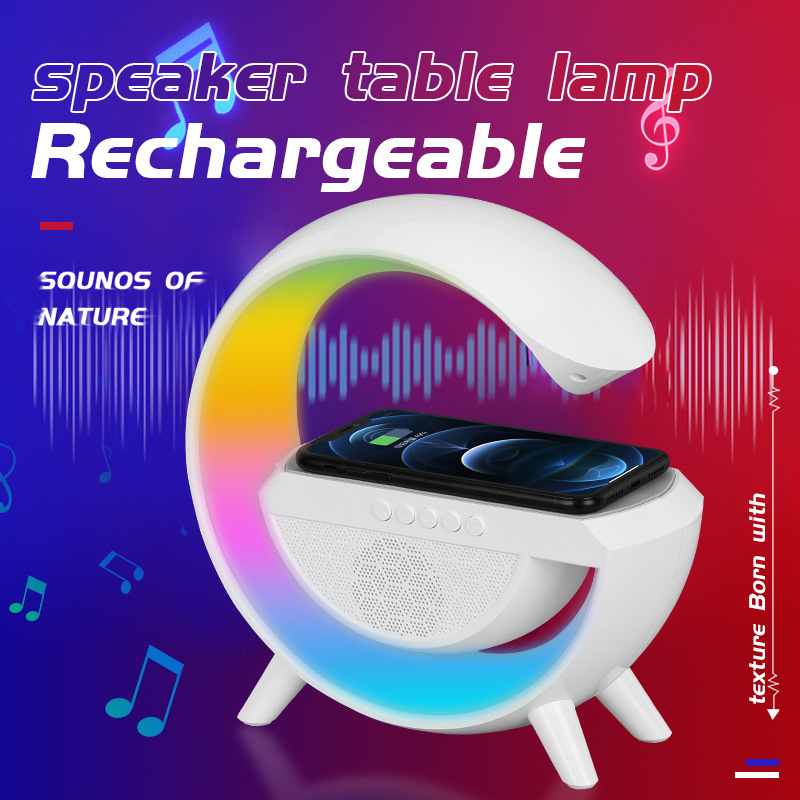 [ COD ]  Cahaya sekitar 15w Charger Nirkabel 7 IN 1 Speaker  Bluetooth Multi-fungsi Baru Dengan Pengisian Smart Home Atmospheric Lamp Lampu LED Multifungsi RGB Lampu Malam Lampu Jam Alarm Lampu Meja Speaker Bluetooth lampu proyeksi Mendukung