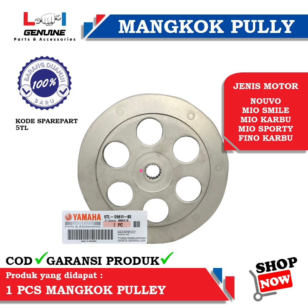 -LOI- MANGKOK GANDA/KOPLING PULLY MIO SPORTY, MIO SMILE, SOUL KARBU, NOUVO, FINO KARBU