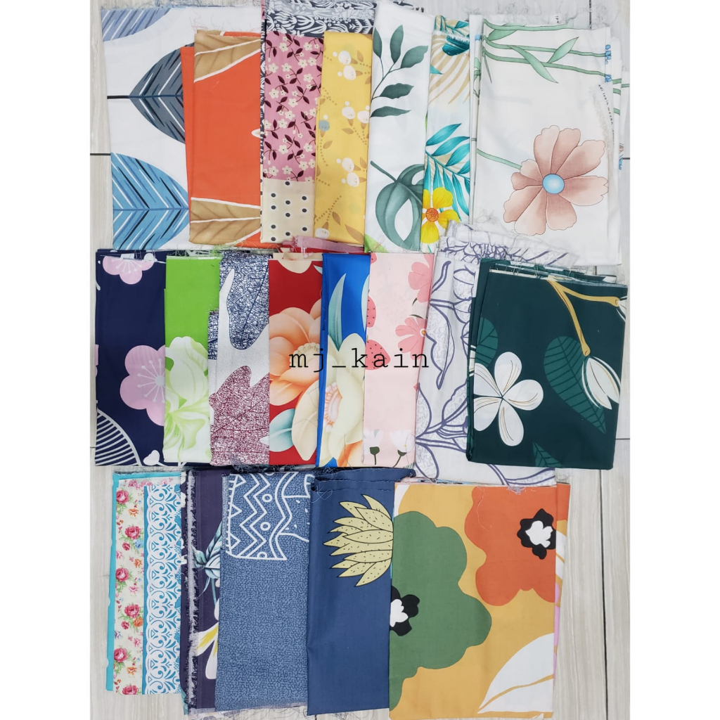 [SALE] KAIN PERCA 50x240 cm KATUN CVC LOKAL MOTIF BUNGA