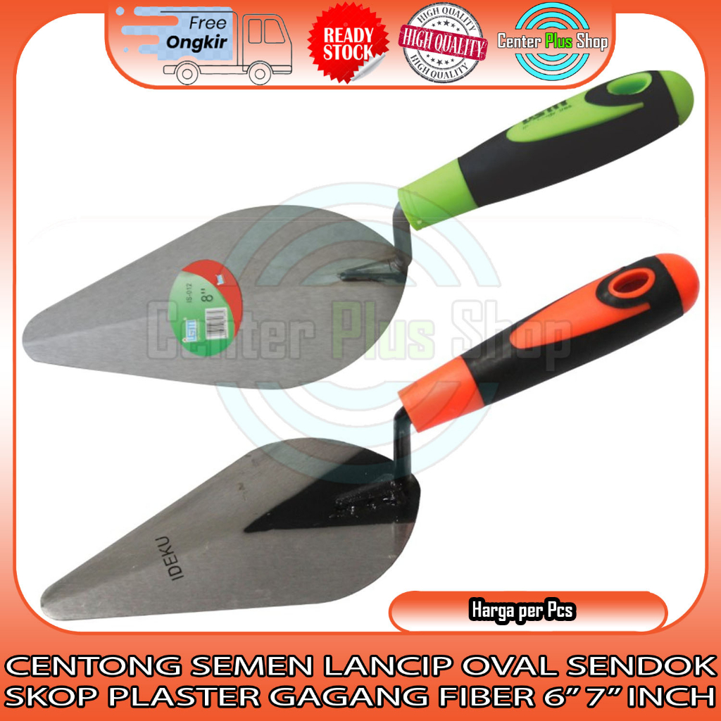 SENDOK SEMEN GAGANG FIBER LANCIP 6" 7" IN INCI INCH INCHI CENTONG CETOK ADUKAN ADUK ACIAN PASIR SKOP