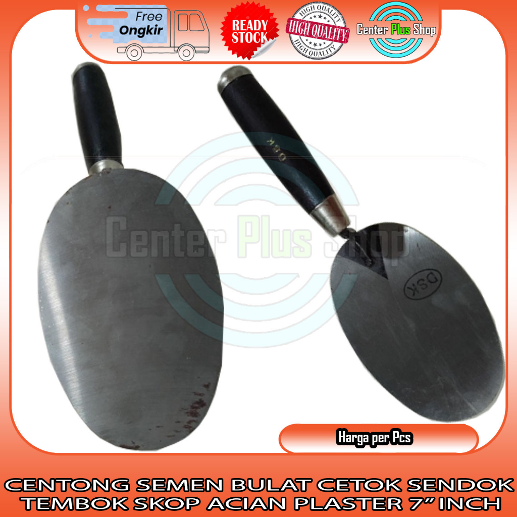 SENDOK SEMEN BULAT  7” IN INCI INCH INCHI GAGANG FIBER CENTONG CETOK ADUKAN ADUK PASIR SKOP SEKOP TA