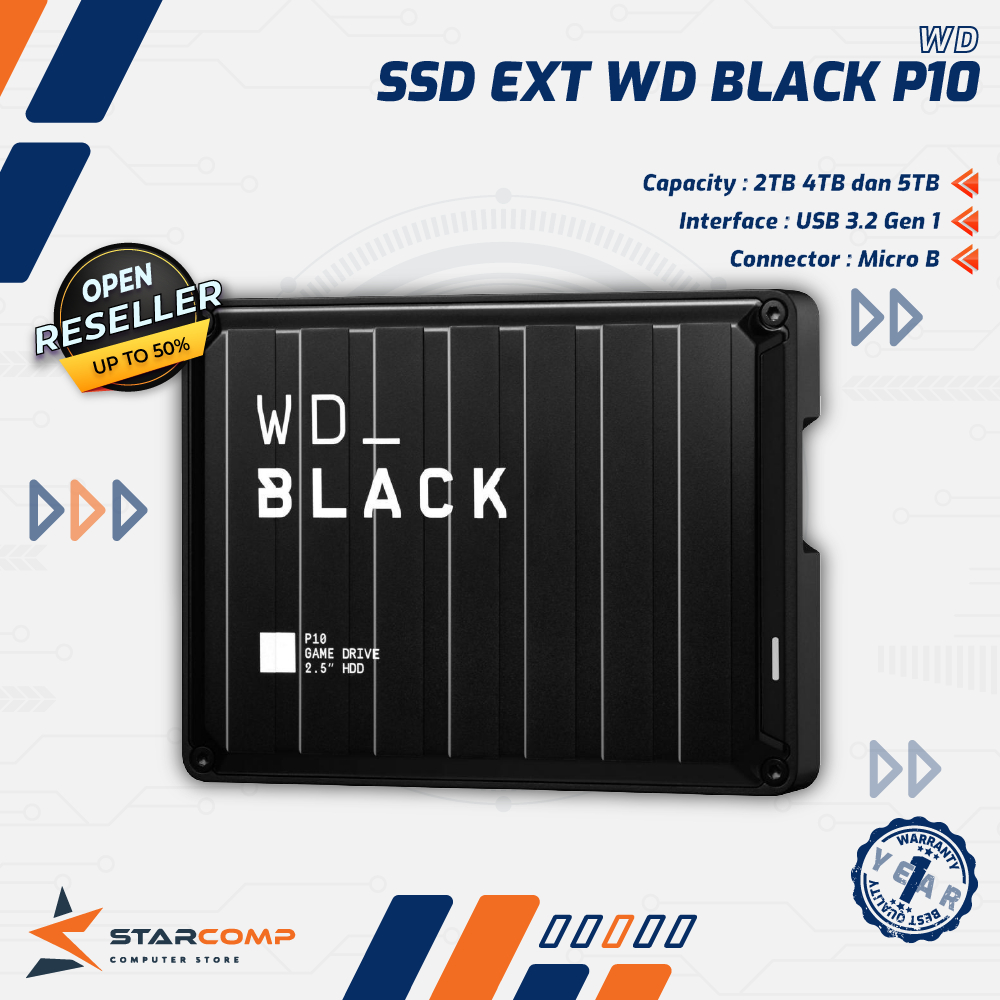 WD Black P10 2TB 4TB 5TB - HDD Hardisk Eksternal 2.5 inch Gaming Drive