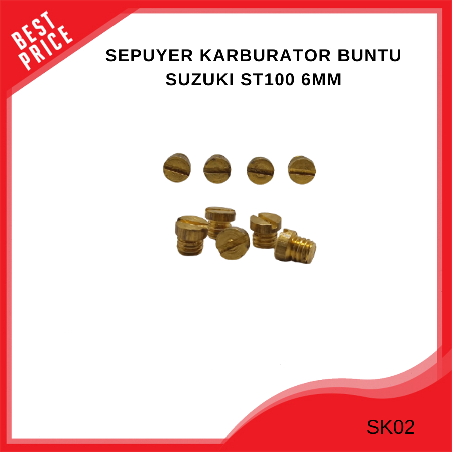 Main Jet Spuyer Karburator Buntu Untuk Mobil Suzuki St100 6mm Bahan Kuningan Drat Kasar Sepuyer Karb