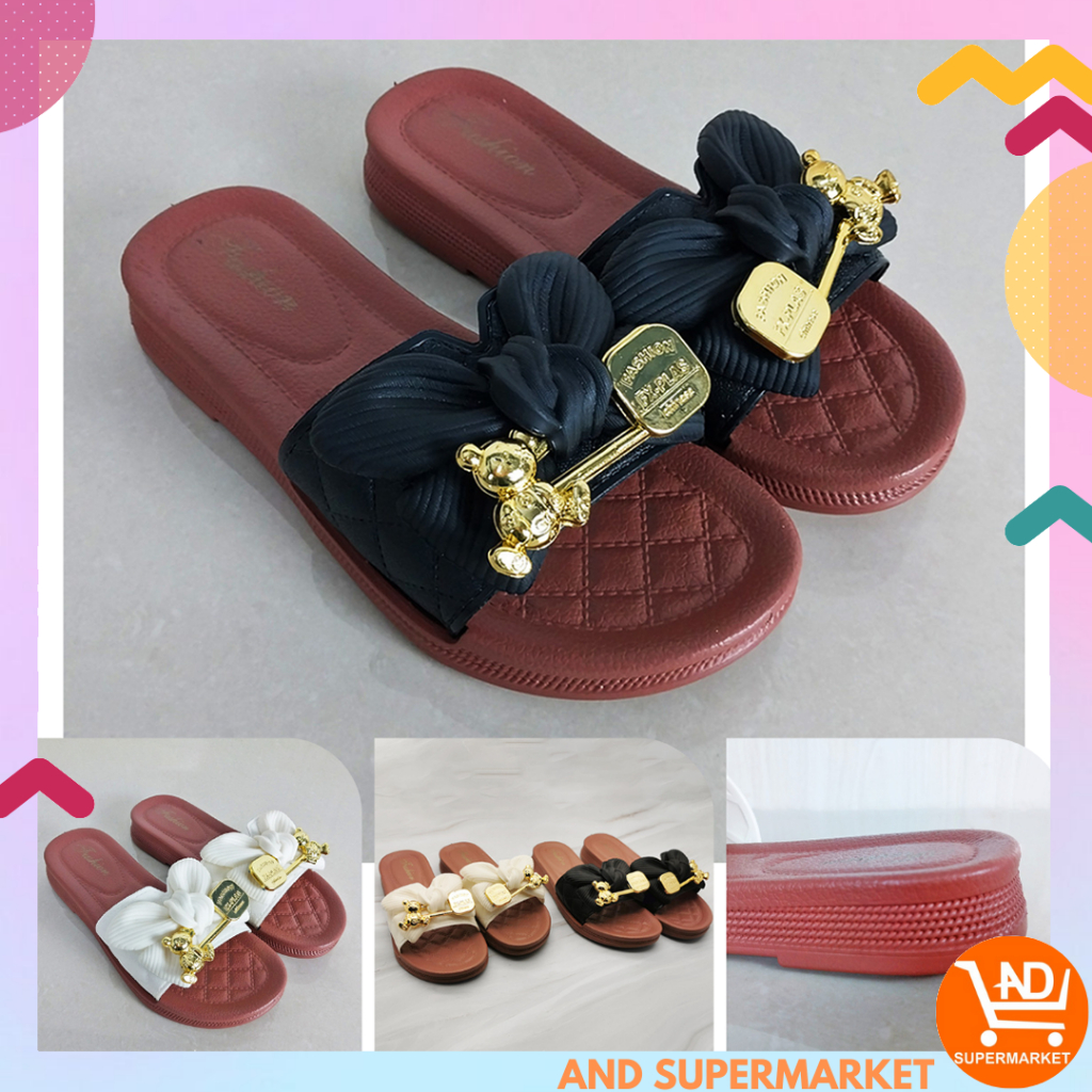 AND / COD / Sandal Slip On Wanita Import / Sendal Slop Perempuan Murah / Sandal Selop Wanita Kasual Sendal Pita SPT-55