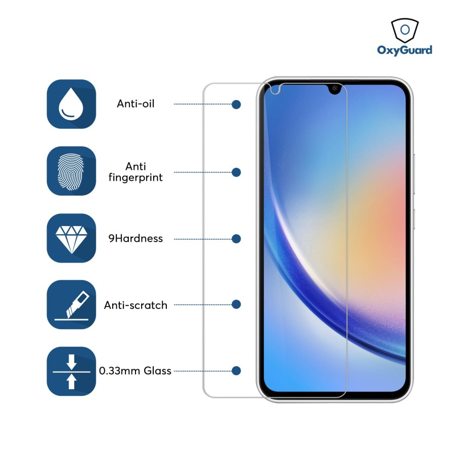 Tempered Glass Samsung Galaxy A34 5G OXYGUARD Anti Gores Premium