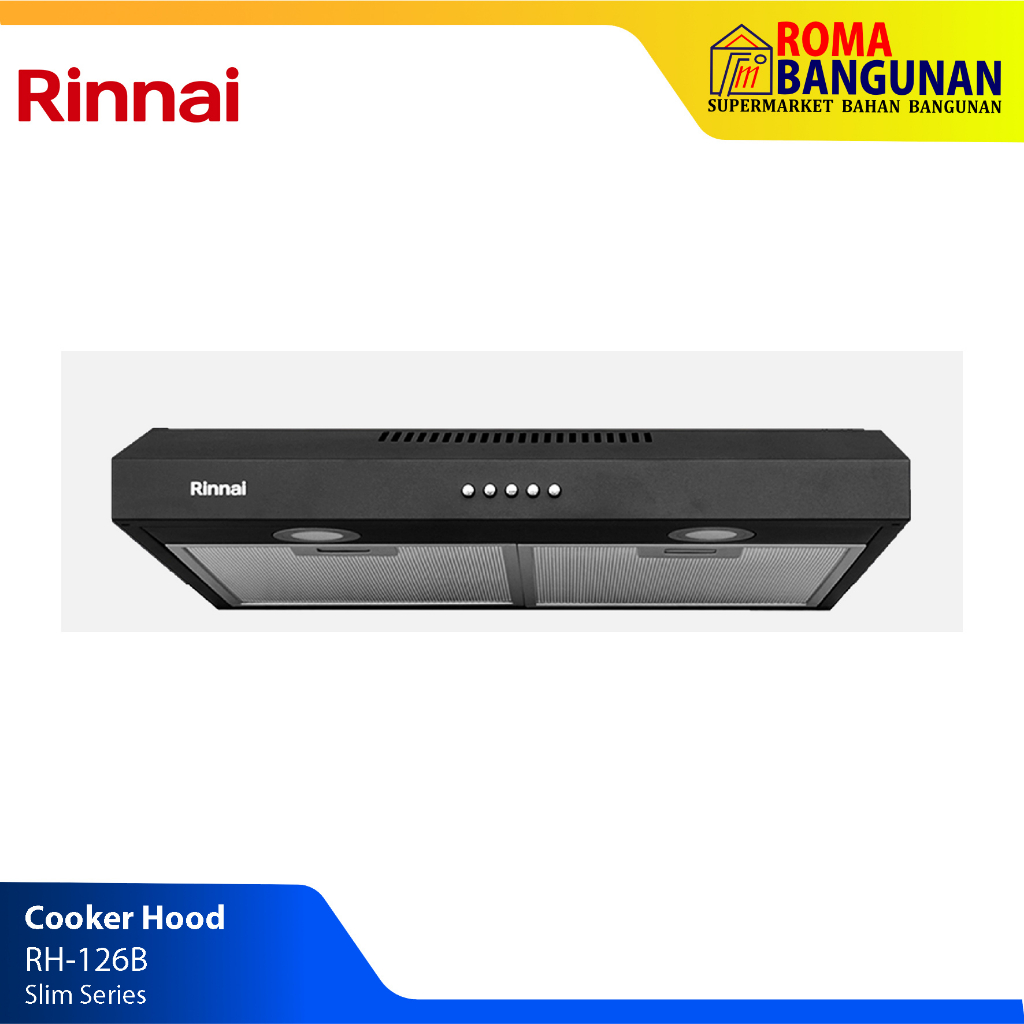 Rinnai Penghisap Asap Kompor Cooker Hood Slim Hood RH-126B / RH126B