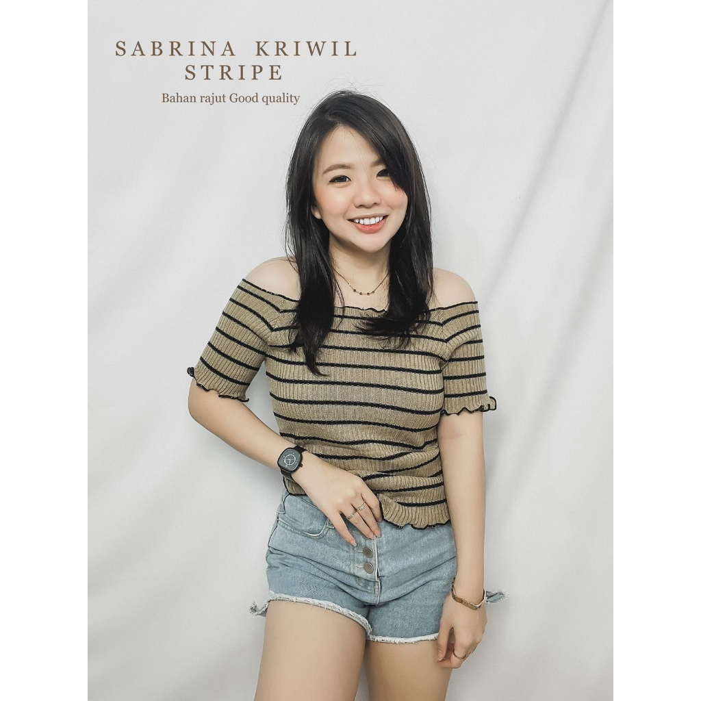 HOPYLOVY - Sabrina Stripe Kriwil Rajut