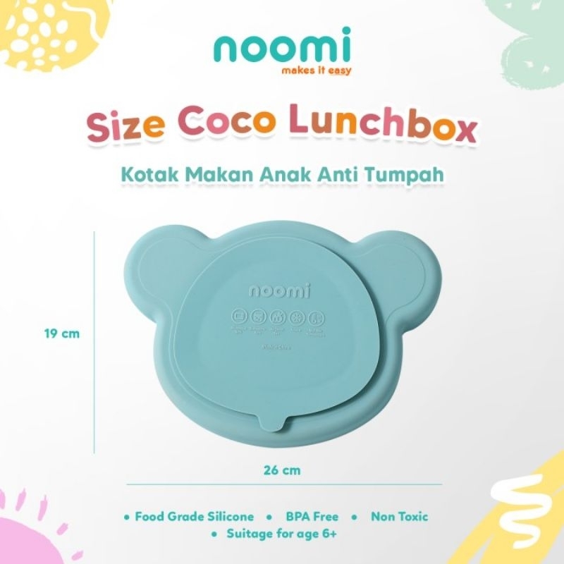 Noomi Coco Lunchbox Silicone Kids Koala - Nomi Luch Box Anak Bayi - Piring Mangkok Tempat Wadah Makan Anak Baby Silikon