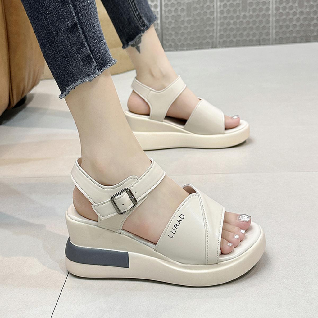 LURAD Sandal Putih Sandal Modis Sandal Sepatu BL269 Wedges Sandal Wanita Sepatu Sandal Cewek Sepatu Sandal Elegant