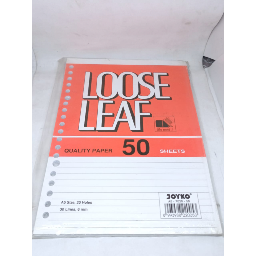 KERTAS ISI BUKU BINDER BOXY KUWARTO MEREK LOOSE LEAF A5 B5 1 PAK ISI 50 HALAMAN