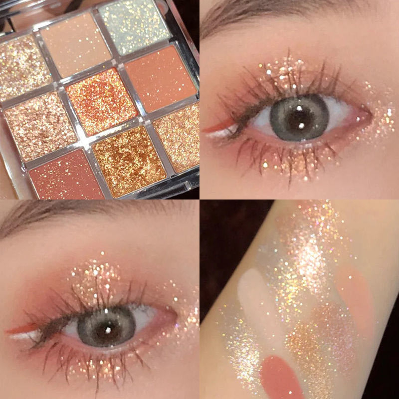 Eyeshadow Palette 9 Warna Glitter ORIGINAL Korean Style Glitter kosmetik makeup eye shadow murah import
