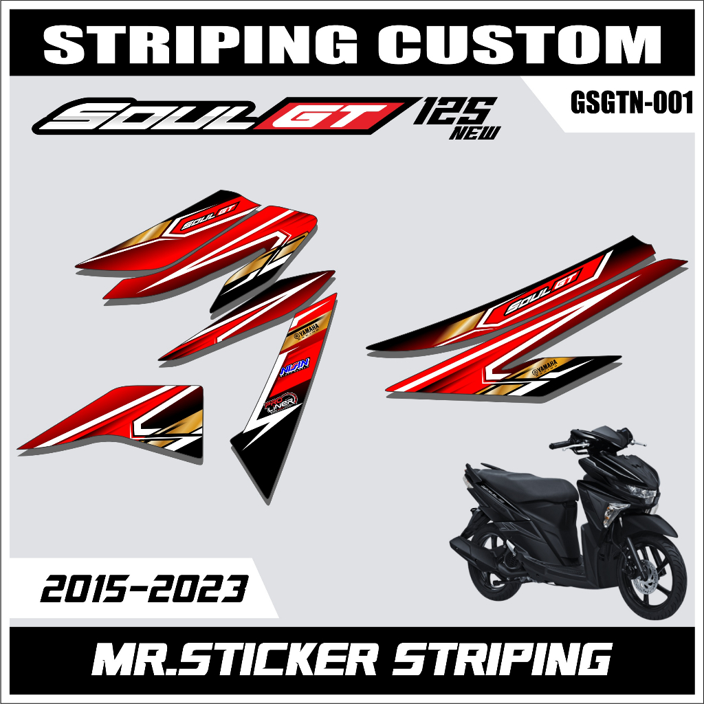 Sticker striping variasi mio soul gt new les motor mio soul gt nw strip