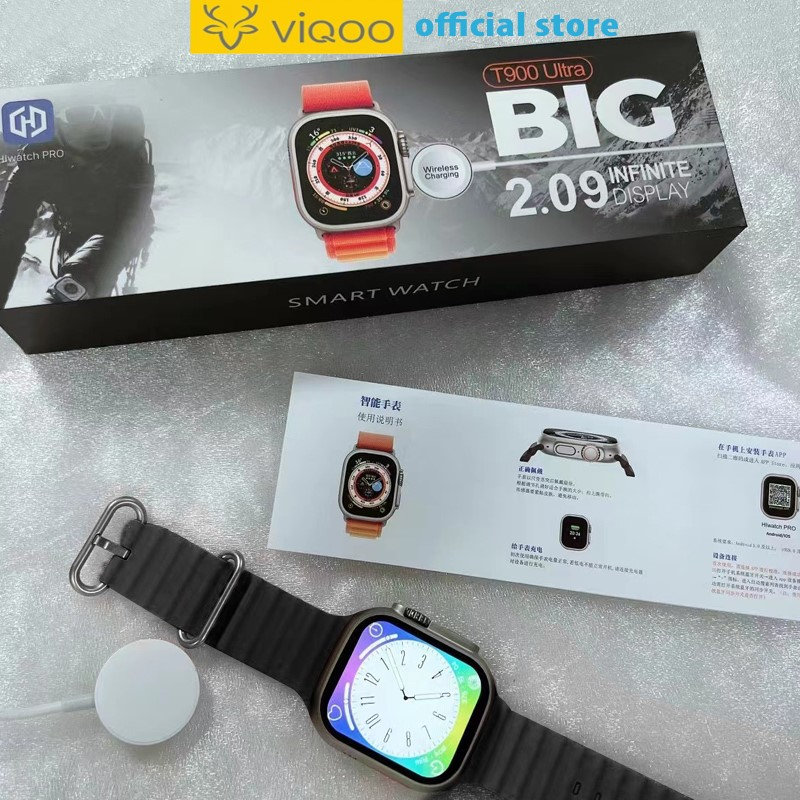 【COD】Viqoo T900 Ultra Smartwatch 1.99 Inch Series 8 Ultra Full Square Screen Smart Watch Mendukung Bluetooth HD Panggilan Jam Tangan - SW27