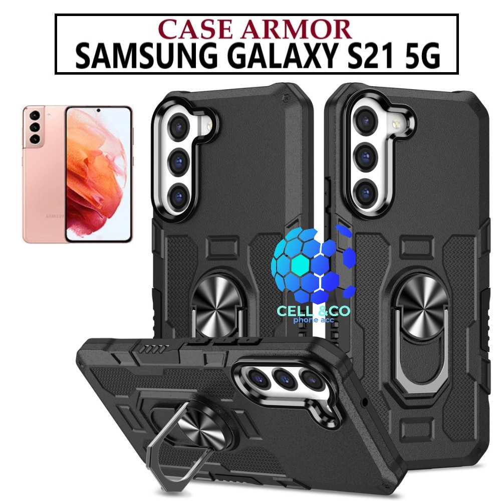 Case Armor SAMSUNG GALAXY S21 5G Iring Cincin Magnetic Kesing Hp Protect kamera Premium Hard Case Standing Robot Pelindung Kamera