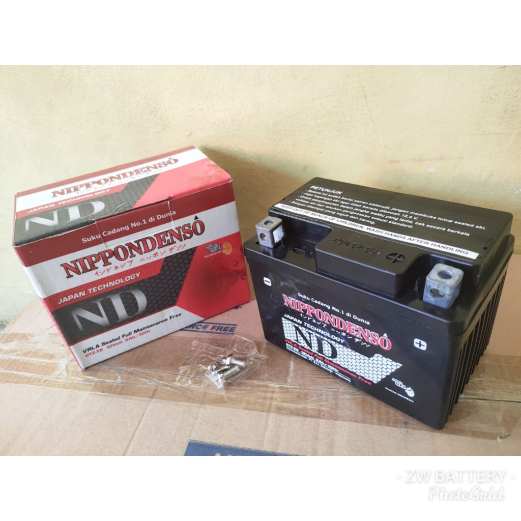 AKI MOTOR BEAT, VARIO 110, SPACY, REVO, BLADE, VERZA GTZ5S NIPPON GEL 5 AH