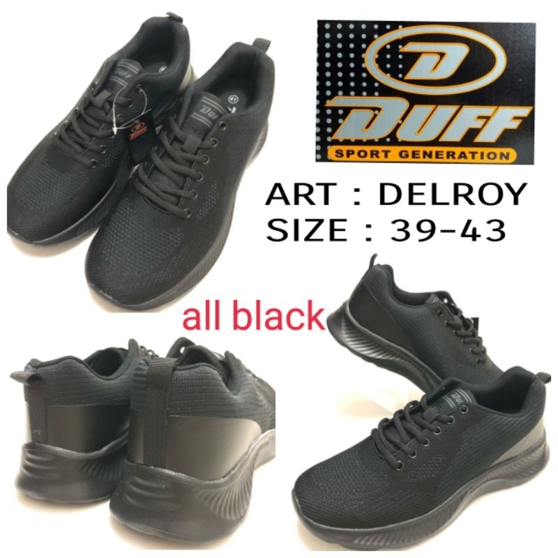 SEPATU SEKOLAH MERK DUFF DELROY 39-43 ALLBLACK