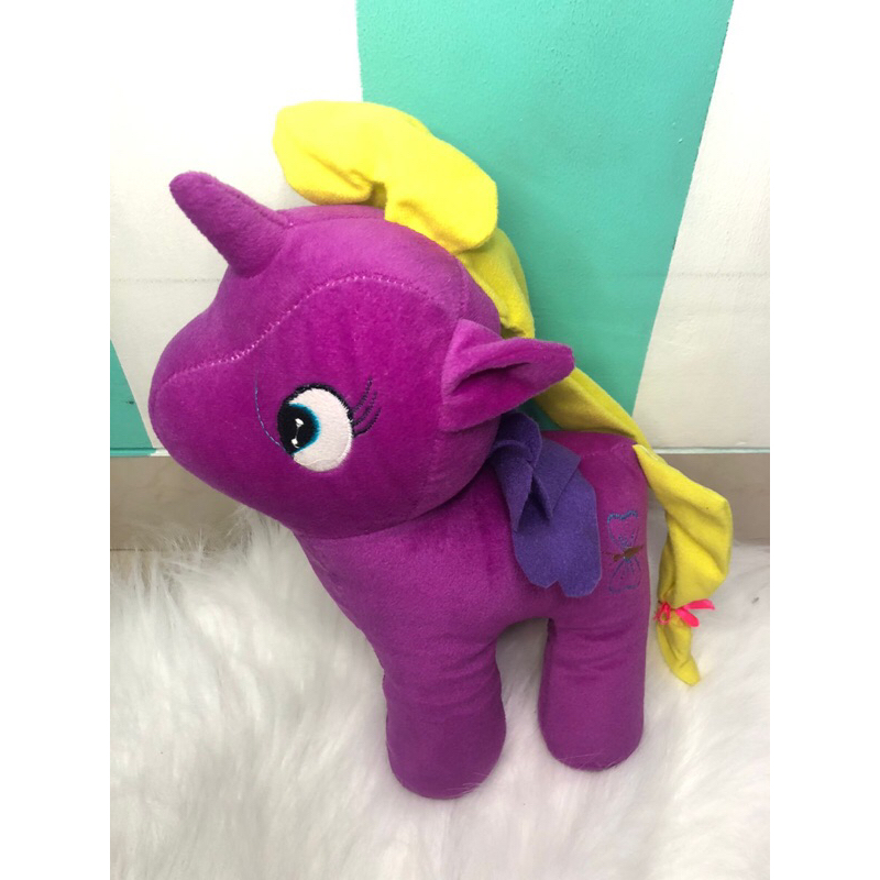 preloved boneka unicorn ungu kuning