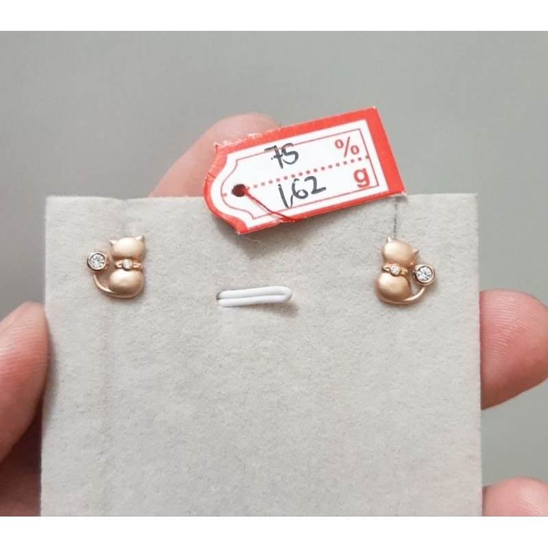 Anting emas 75 kucing kuning