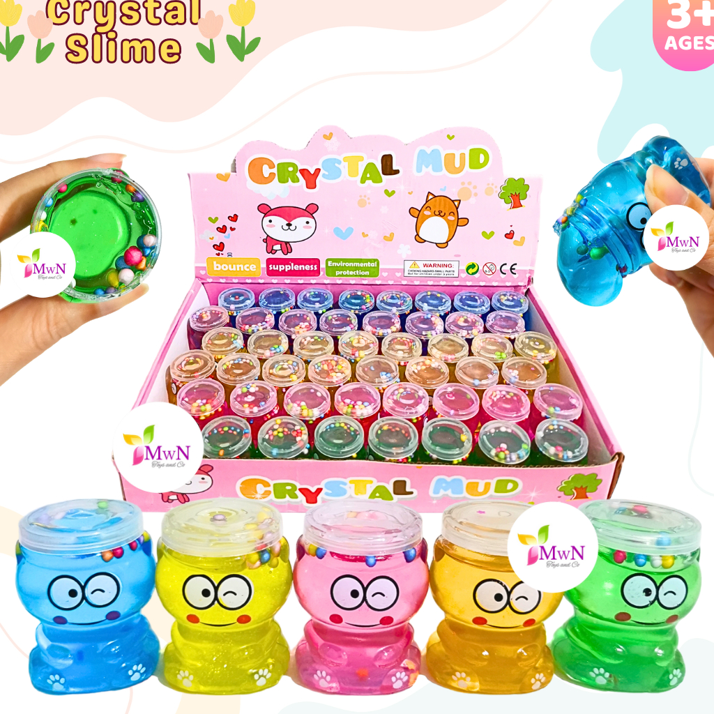 MWN Mainan Crystal Slime Bening Gliter Bentuk Keropii