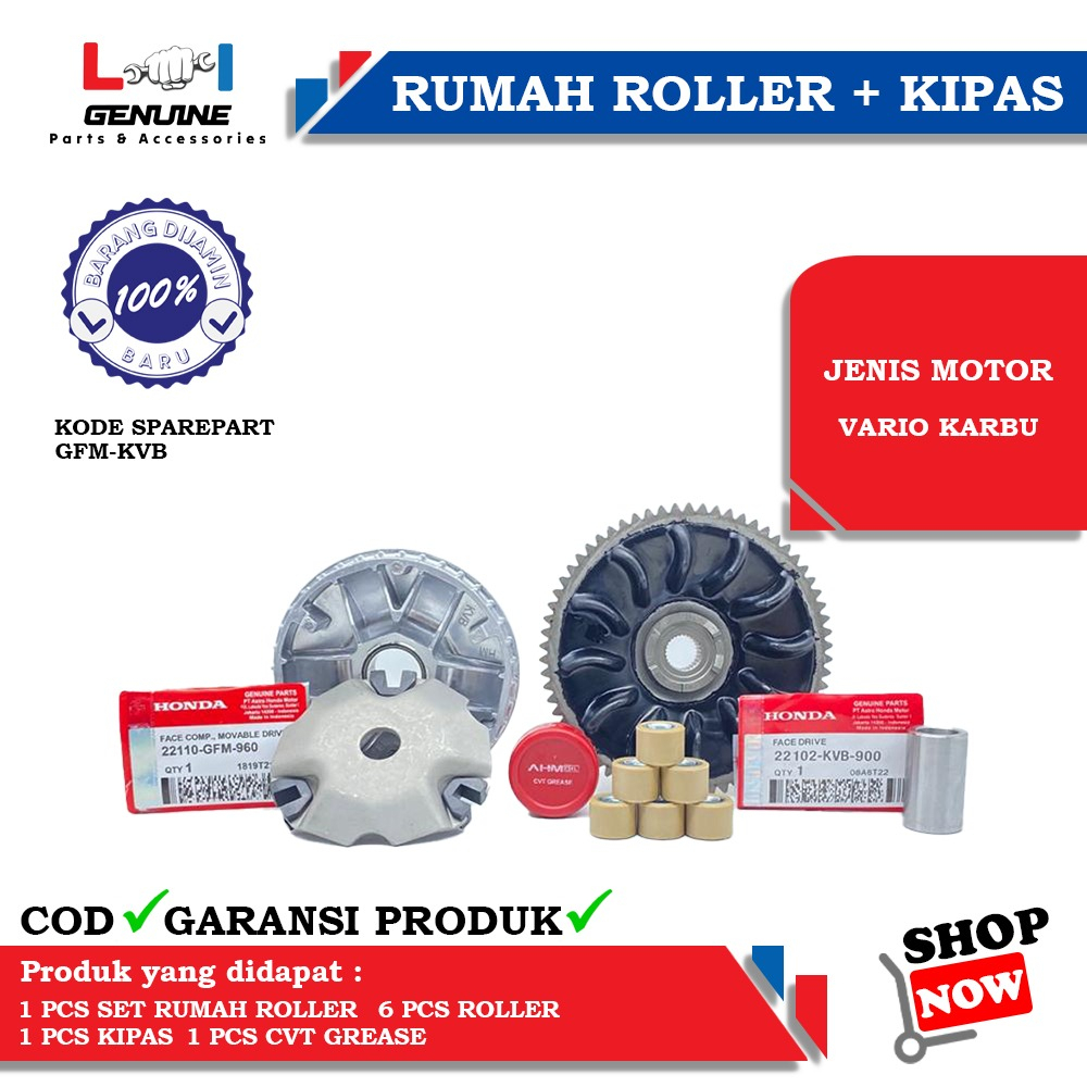 -LOI- RUMAH ROLLER SET KIPAS ROLLER CVT VARIO KARBU