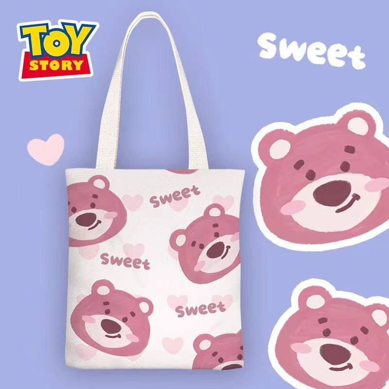 TAS TOTE BAG LOTSO CINNAMOROLL KUROMI MELODY POMPOMPURIN HELLO KITTY POCHACCO DOG TOY STORY TAS BELANJA TAS KANVAS