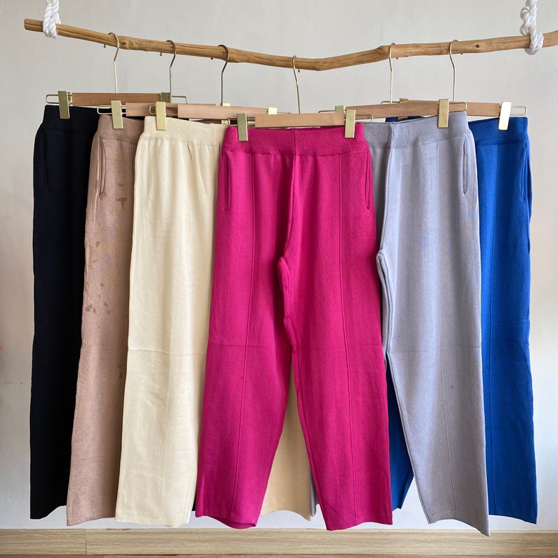 Riana Knit Pants / Celana Rajut Import Wanita