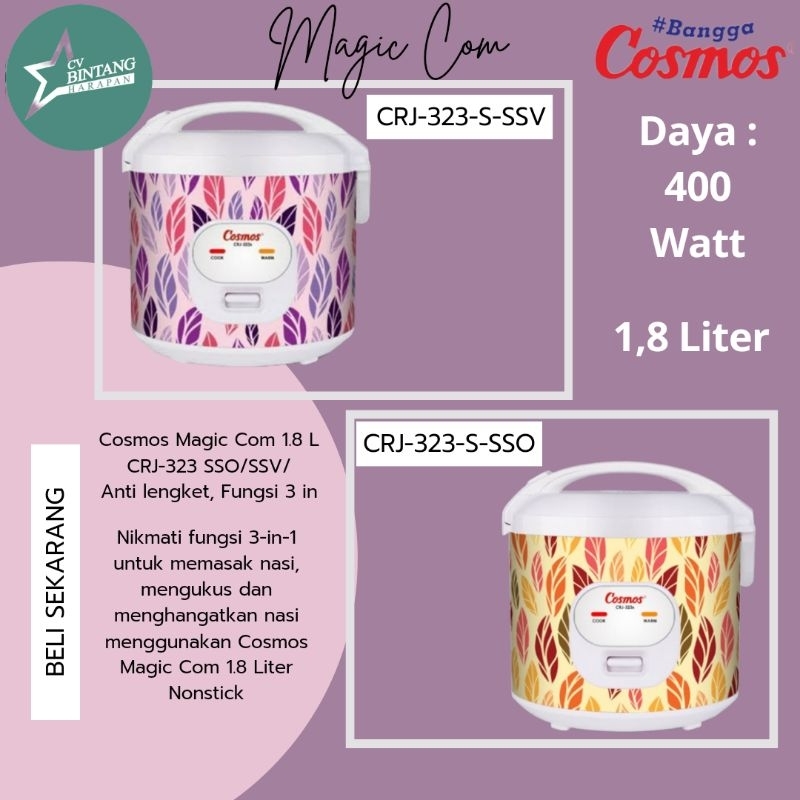 RICE COOKER/ MAGIC COM COSMOS CRJ-323S-SSV / CRJ-323S-SSO