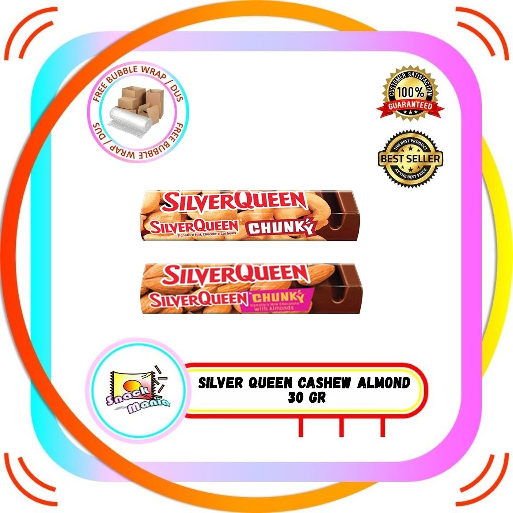 

Silverqueen Silver Queen Chocolate Chunky Almond Bar 30 gr Coklat