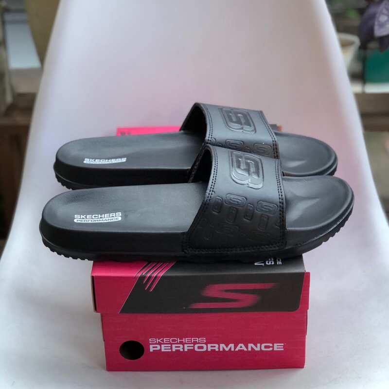 SANDAL SLIDE PRIA  WANITA SKECHERS BLACK