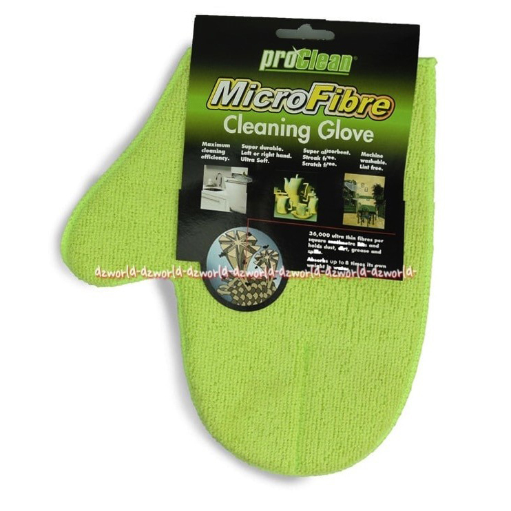 Proclean Microfibre Cleaning Glove Green Sarung Tangan Pembersih Microfiber Model Sarung Tangan Warna Hijau Gloves