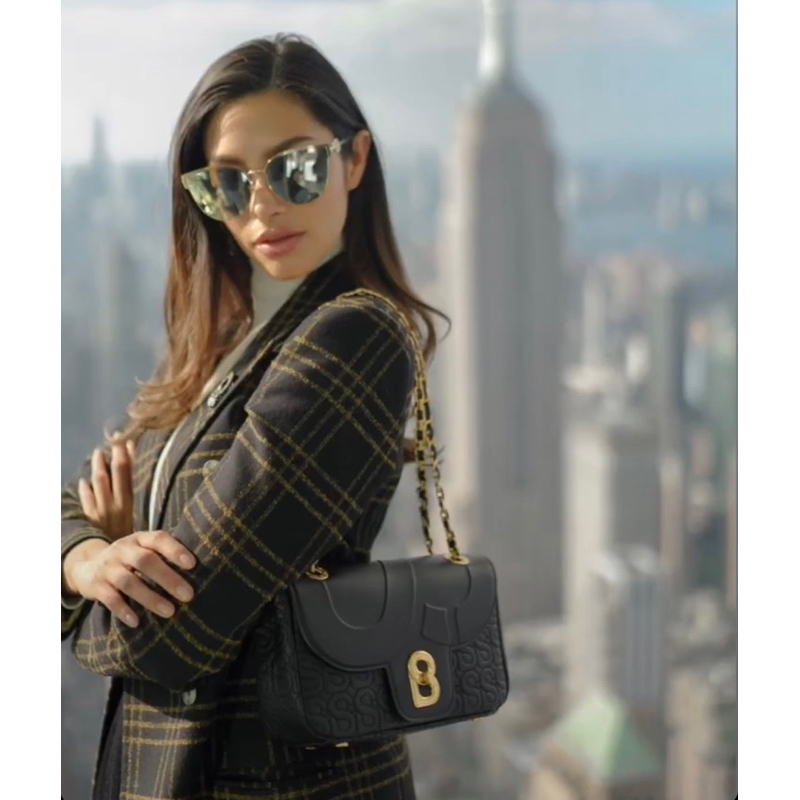 ALUNA FLAP BAG BUTTONSCARVES MEDIUM BLACK